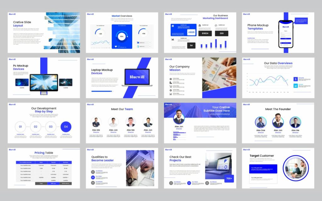 Powerpoint Business Pack Examples Bluewill- Business Pack PowerPoint templates, Powerful feature design ...