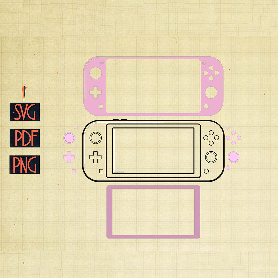 Game Console Clipart, Game svg, Switch svg, Lite svg preview image.
