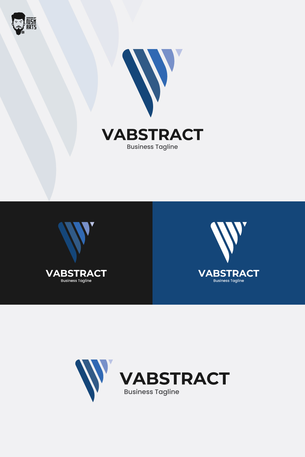 Letter V Abstract logo Design Template pinterest preview image.