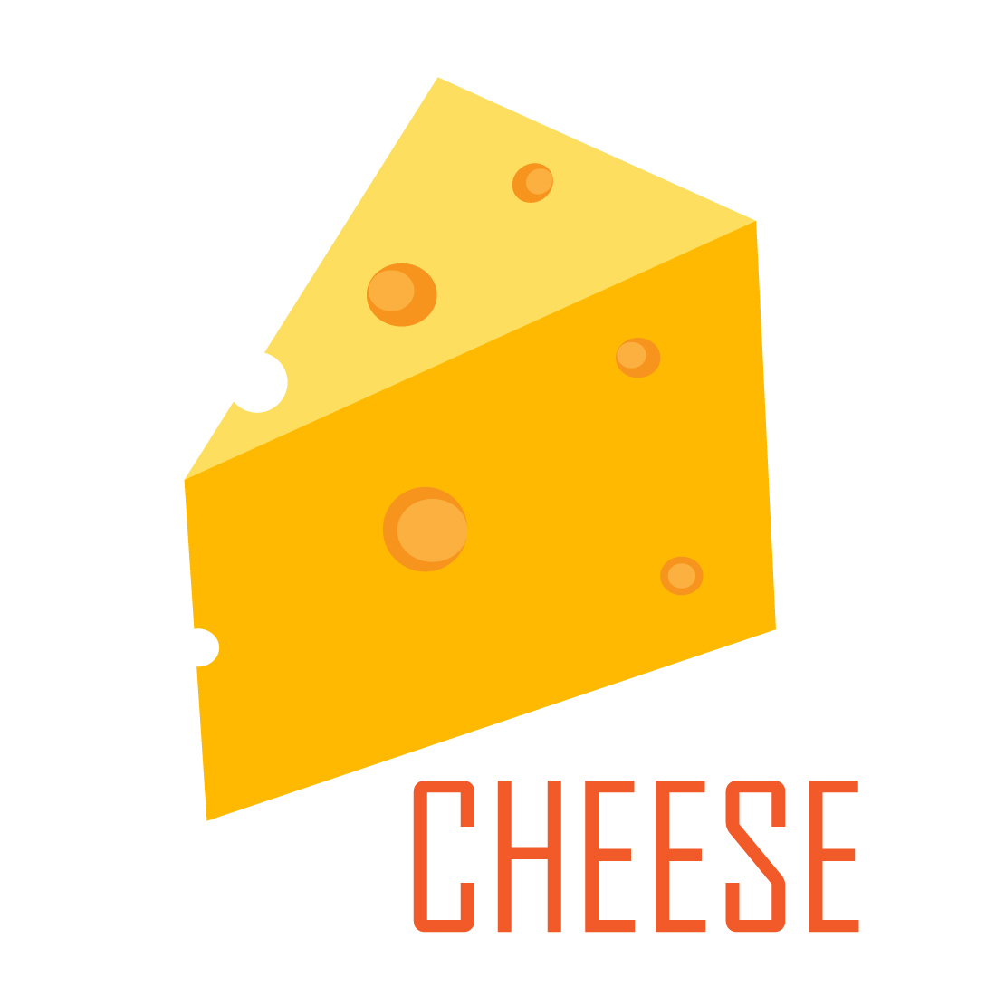 Vector cheese minimalist logo or clip art cover image.