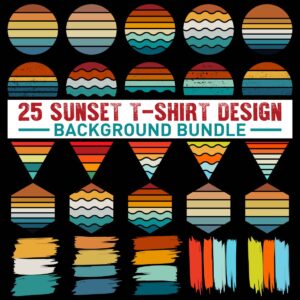 Best Sunset Retro Vintage T-shirt Design Bundle - MasterBundles