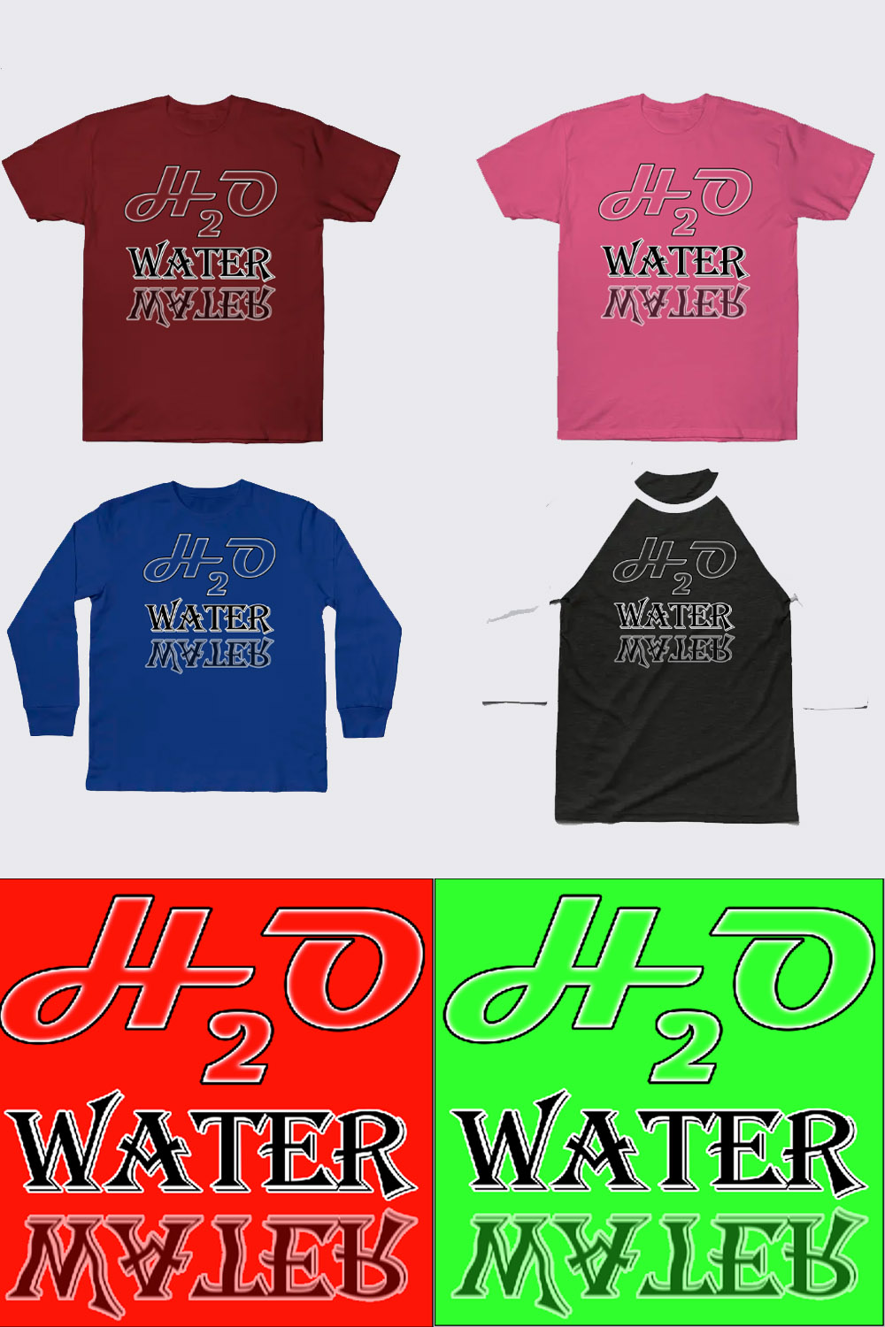 AquaFusion: Embracing H2O in Style - Unique T-Shirt Designs Seamlessly Blend Water's Essence into Fashion pinterest preview image.