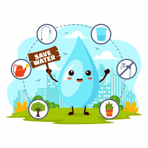 10 Water Saving Illustration cover image.