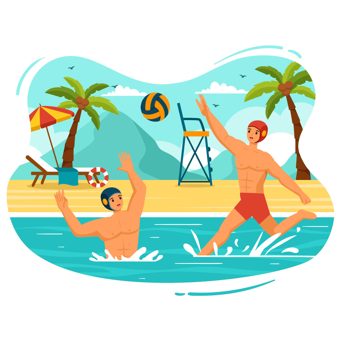 12 Water Polo Sport Illustration preview image.