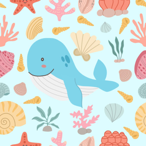 Whale Seamless Pattern cover image.