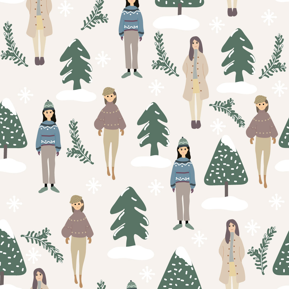 Winter Seamless Pattern preview image.
