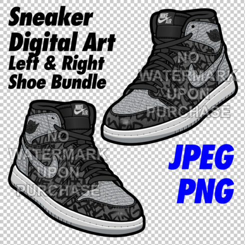 Air Jordan 1 Rebellionaire JPEG PNG Left & Right shoe digital download cover image.