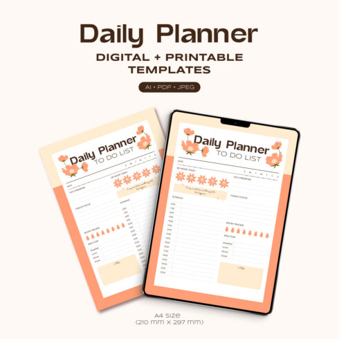 Personal Daily Planner, digital & printable cover image.