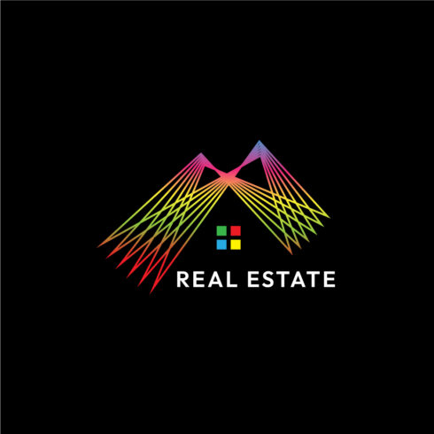 Modern Line Art Letter M Real Estate Logo Design Bundle cover image.
