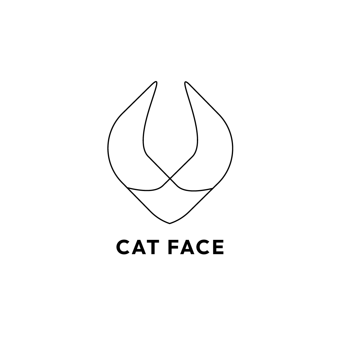 Elegant Line Art Cat Face Logo Design Kit: Perfect for Branding and Marketing! preview image.