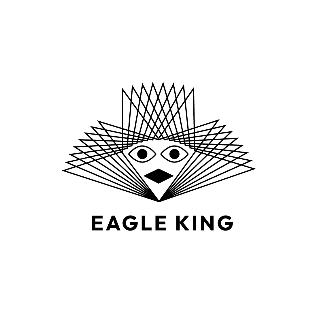 Regal Eagle King Line Art Logo Design - Majestic Emblem for Your Brand preview image.