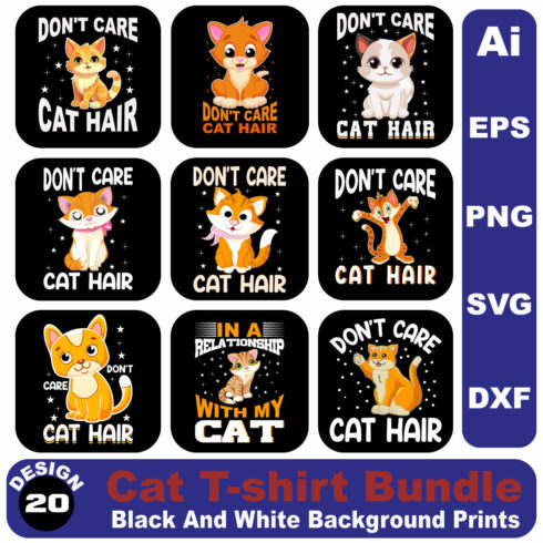 Cat Lover T-shirt Design Bundle cover image.