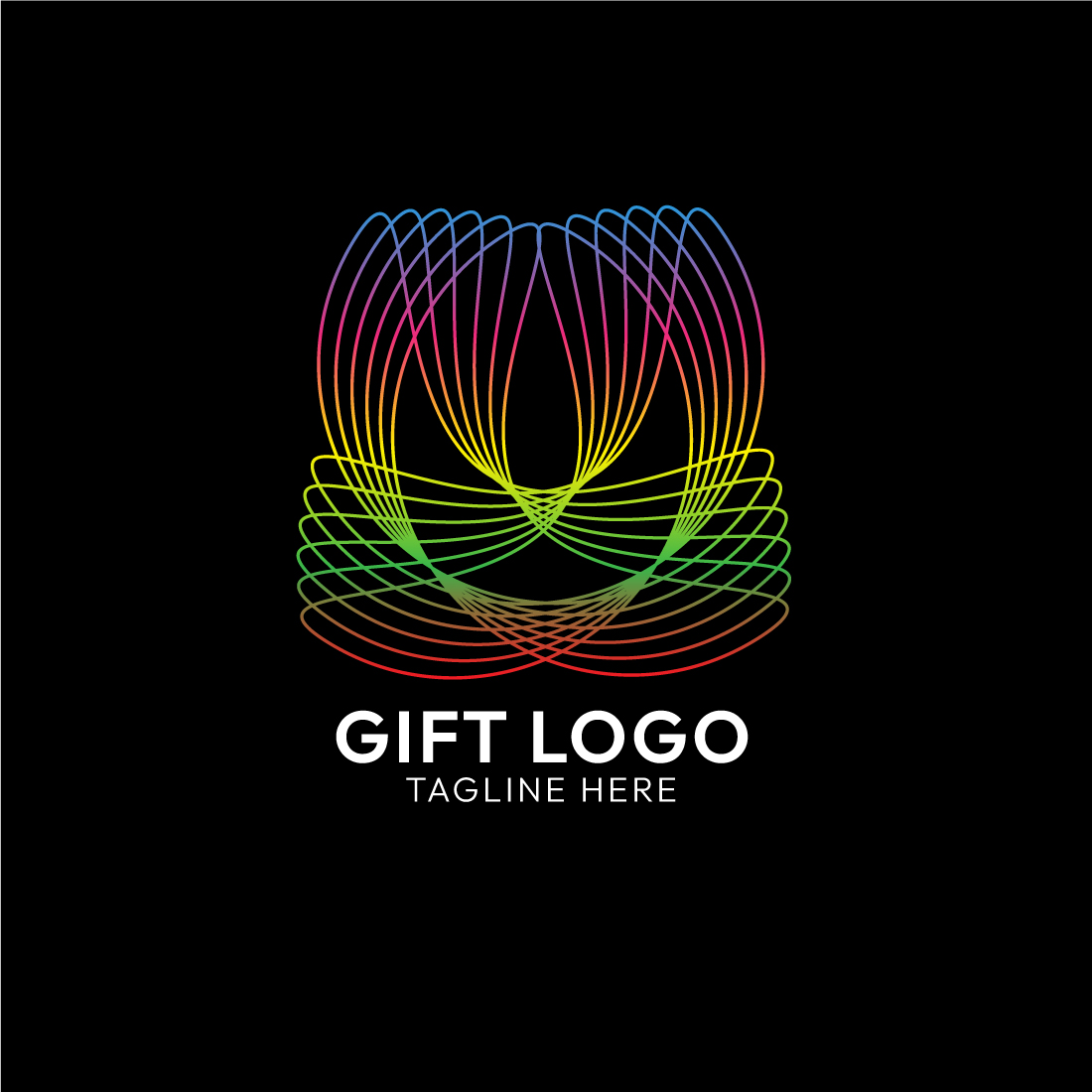 Elegant Line Art Gift Logo Design Bundle preview image.