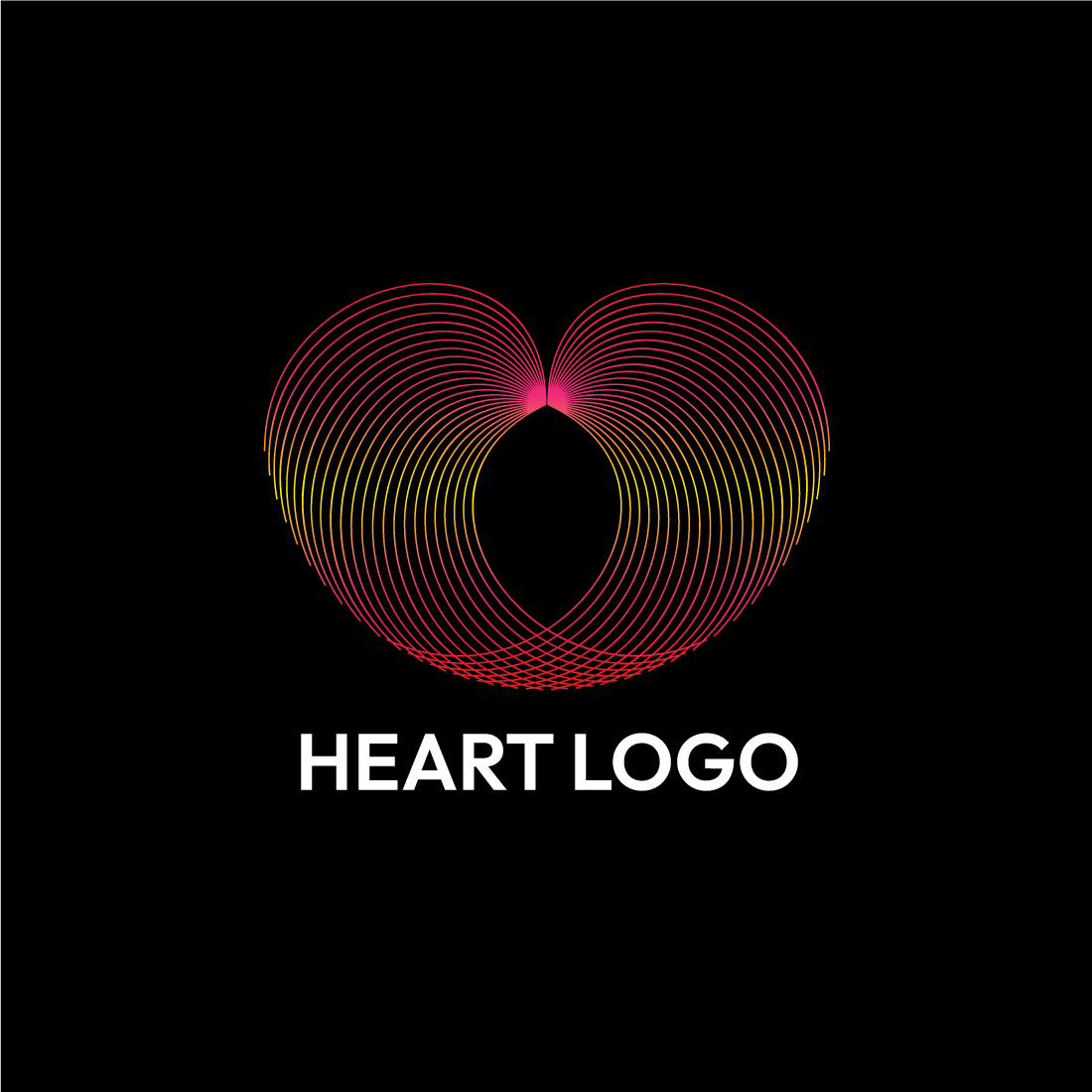 Elegant Line Art Heart: Love and Beauty Logo Design Bundle preview image.