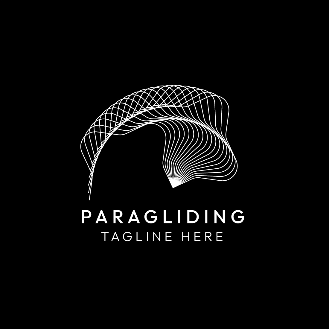 Line Art Paragliding & Parashot Logo Design Bundle preview image.