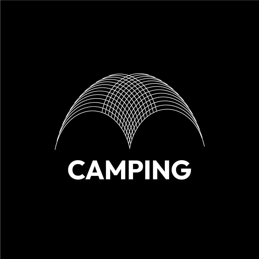 Line Art Camping and Tourism Logo Design Bundle preview image.