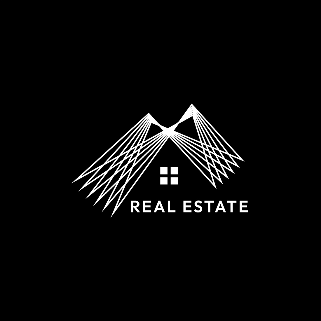 Modern Line Art Letter M Real Estate Logo Design Bundle preview image.