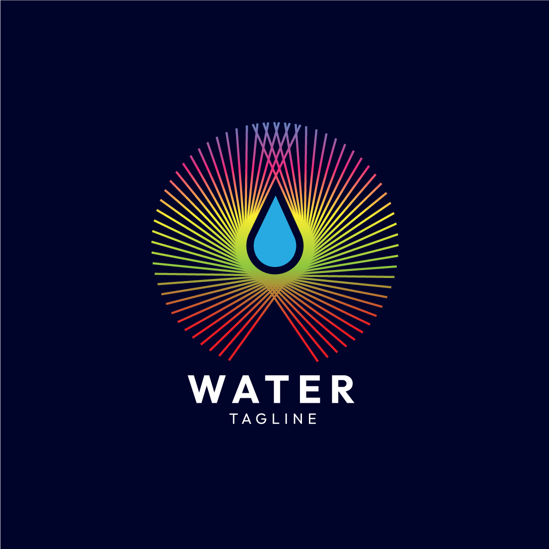Unique Water Line Art Logo Design - Perfect for Master Bundles preview image.