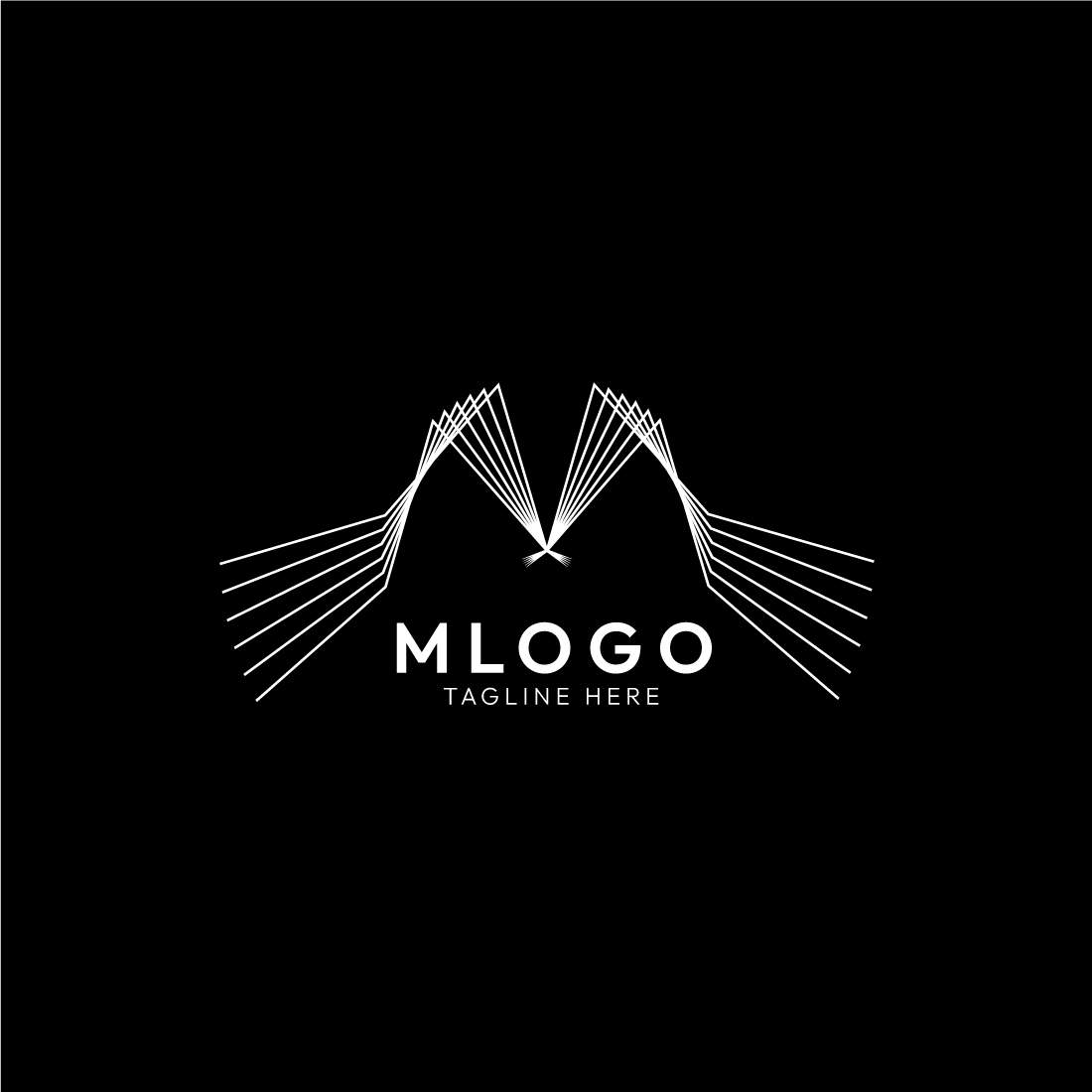 "Elegant Line Art Letter M Logo Design Bundle preview image.