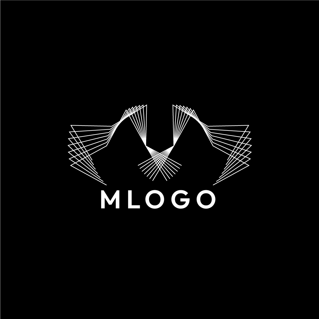 Elegant Line Art Letter M Logo Design Bundle preview image.