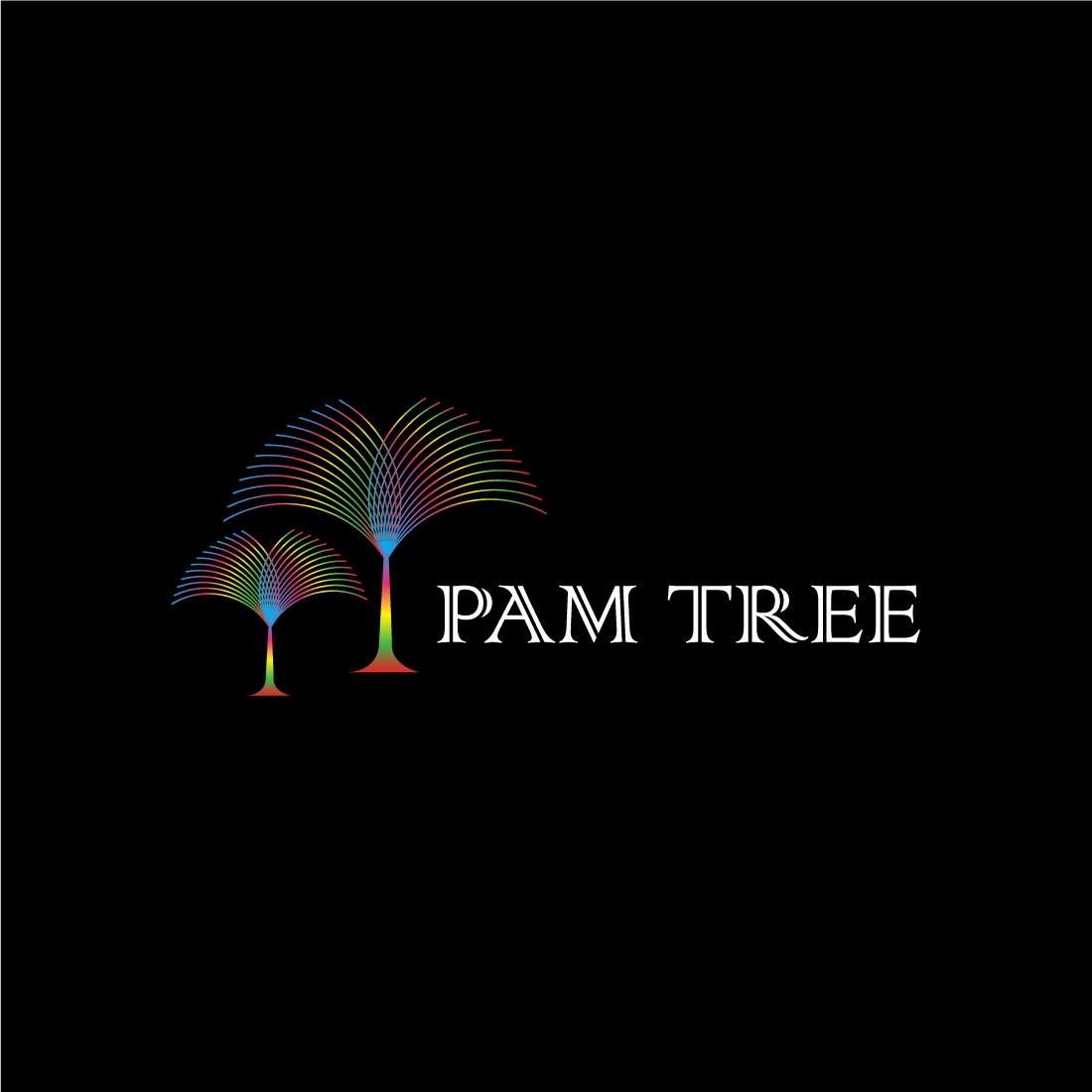 Line Art Palm Tree Travel and Beach Logo Design Bundle preview image.