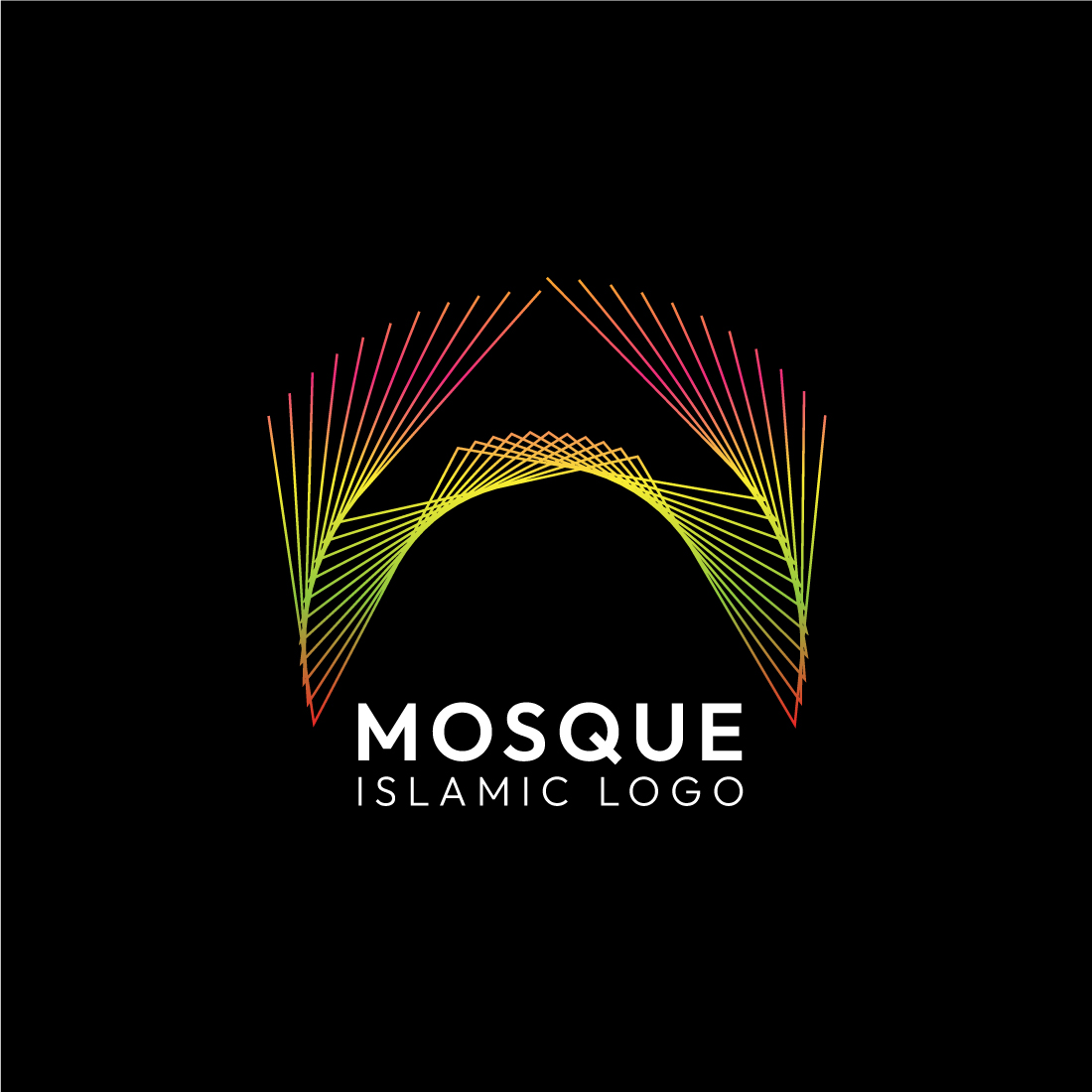 Elegant Line Art Islamic Mosque Logo Design Bundle preview image.