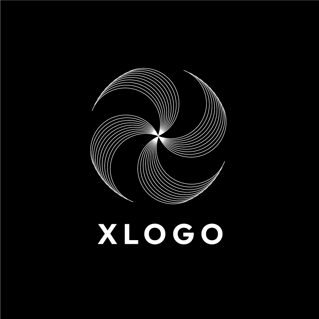 Elegant Line Art Letter X Circular Logo Design Bundle preview image.