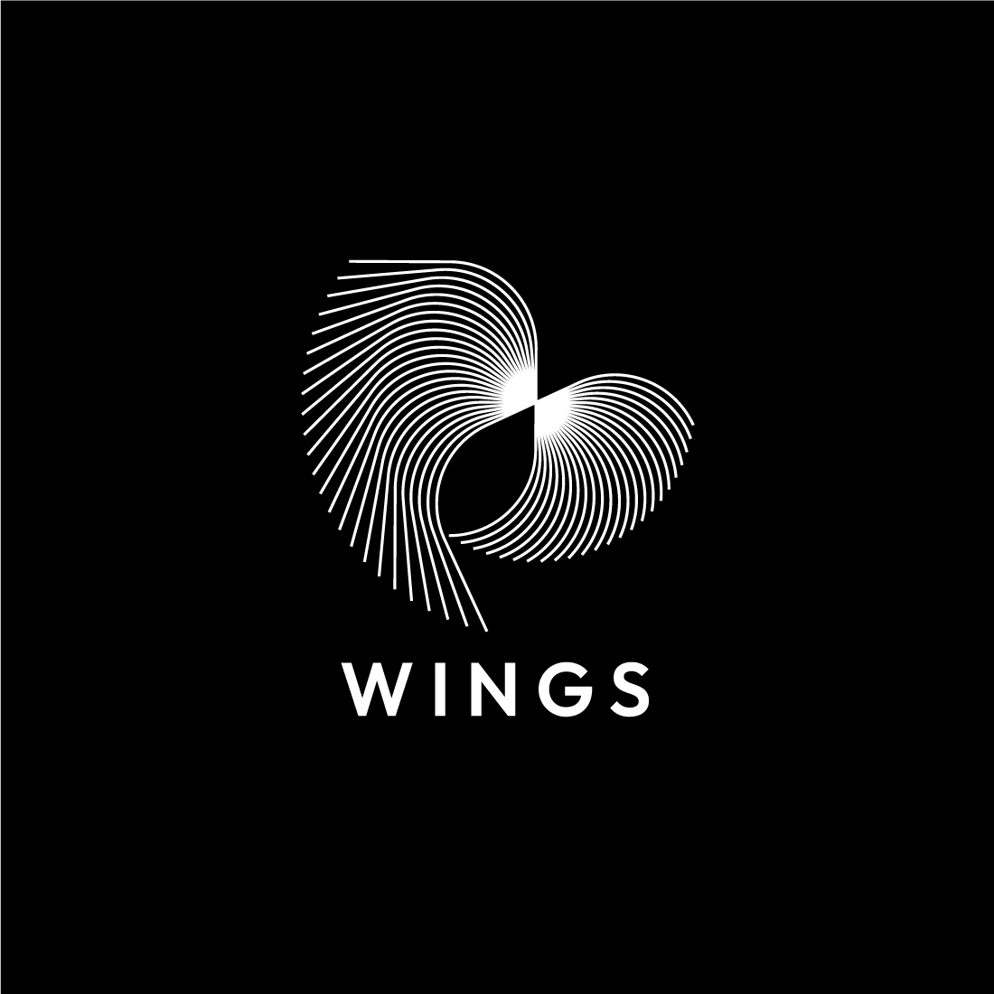 Dynamic Line Art Wings Flying and Travel Logo Design preview image.