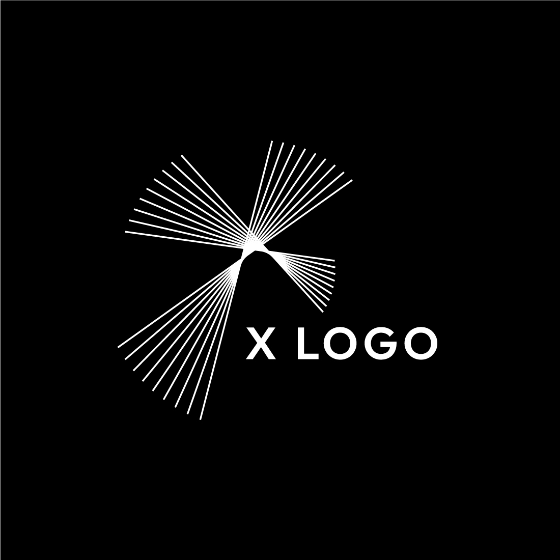 Minimalist Line Art Letter X Logo Design preview image.