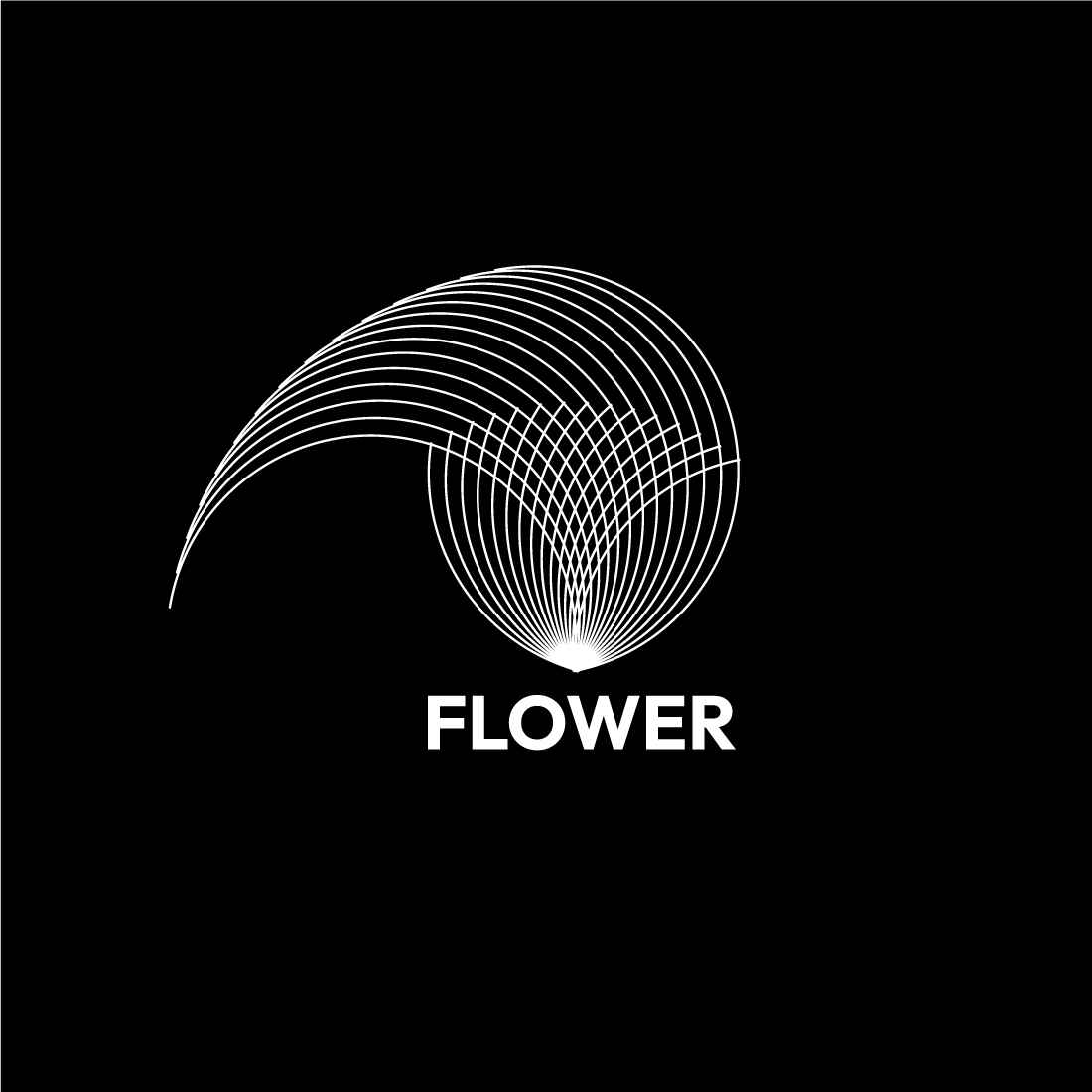 Elegant Line Art Flower Logo: Beauty & Fashion Design preview image.
