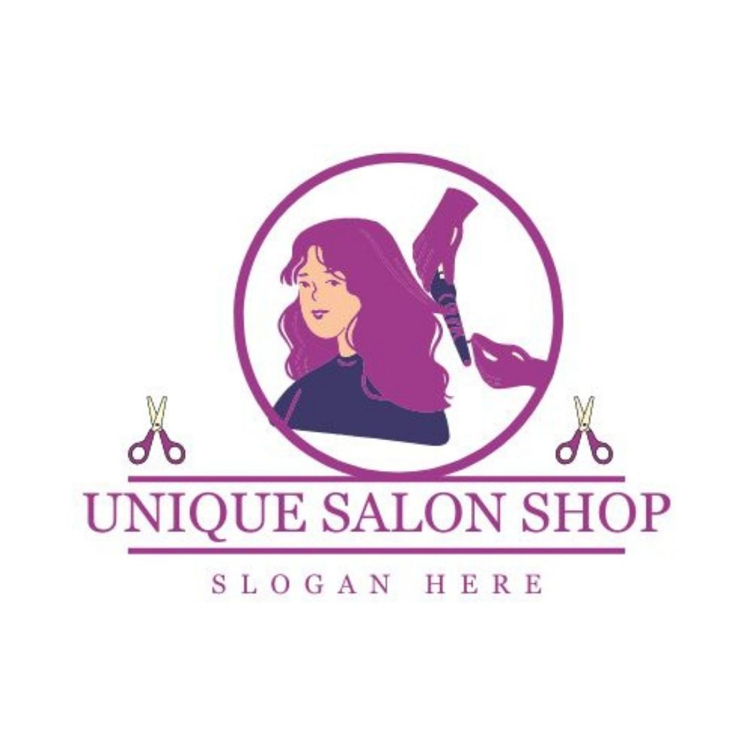 Unique Salon Logo Templates (Editable in Canva!) preview image.