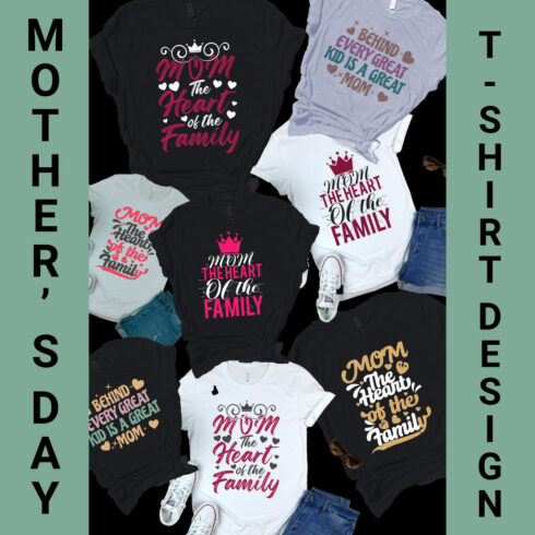 Happy Mother's Day T-shirt Design cover image.