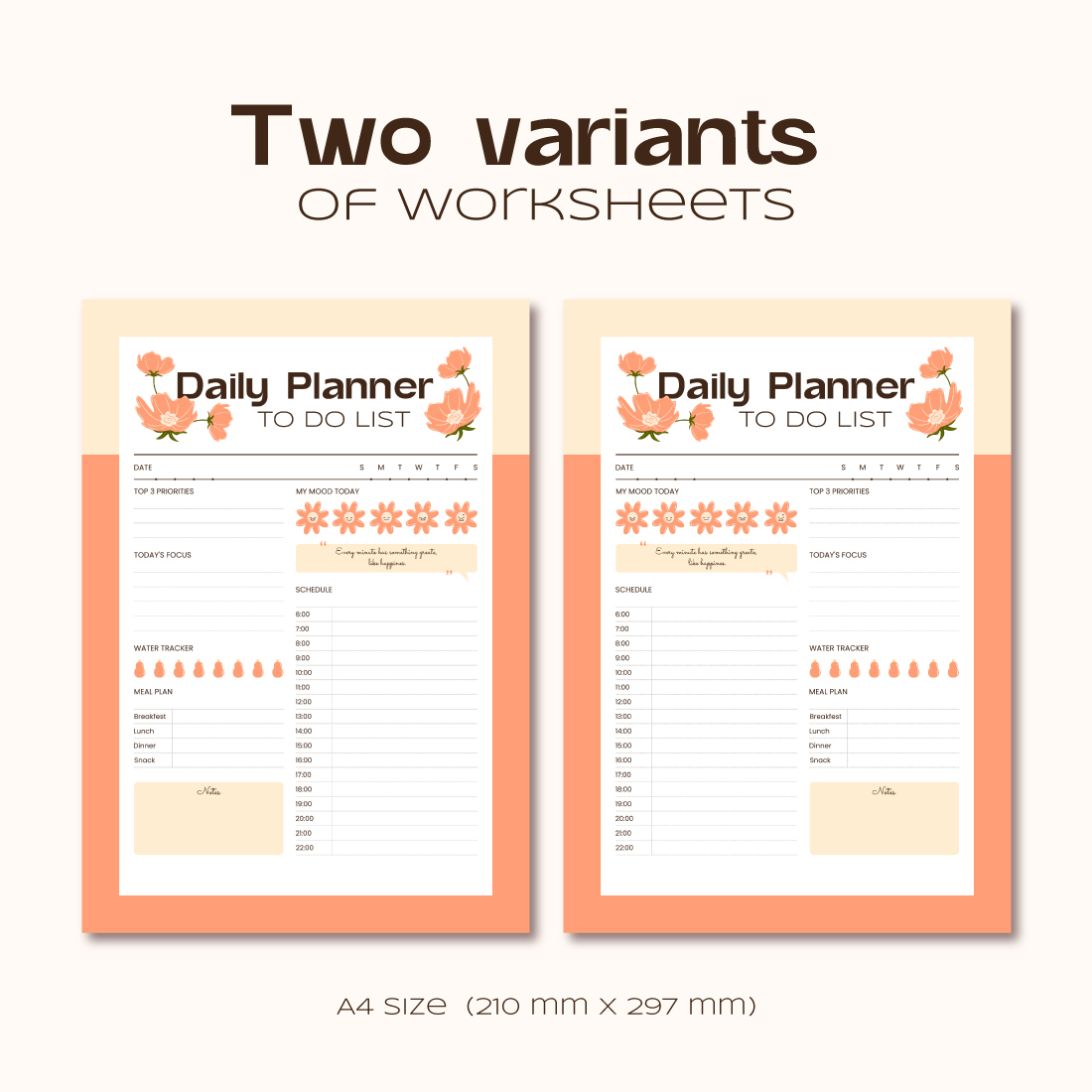 Personal Daily Planner, digital & printable preview image.