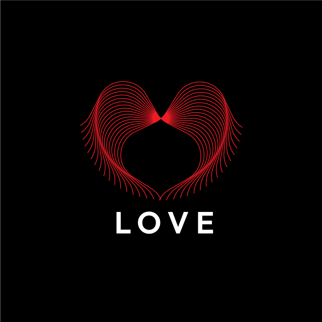 Elegant Line Art Heart & Love Logo Design Bundle preview image.