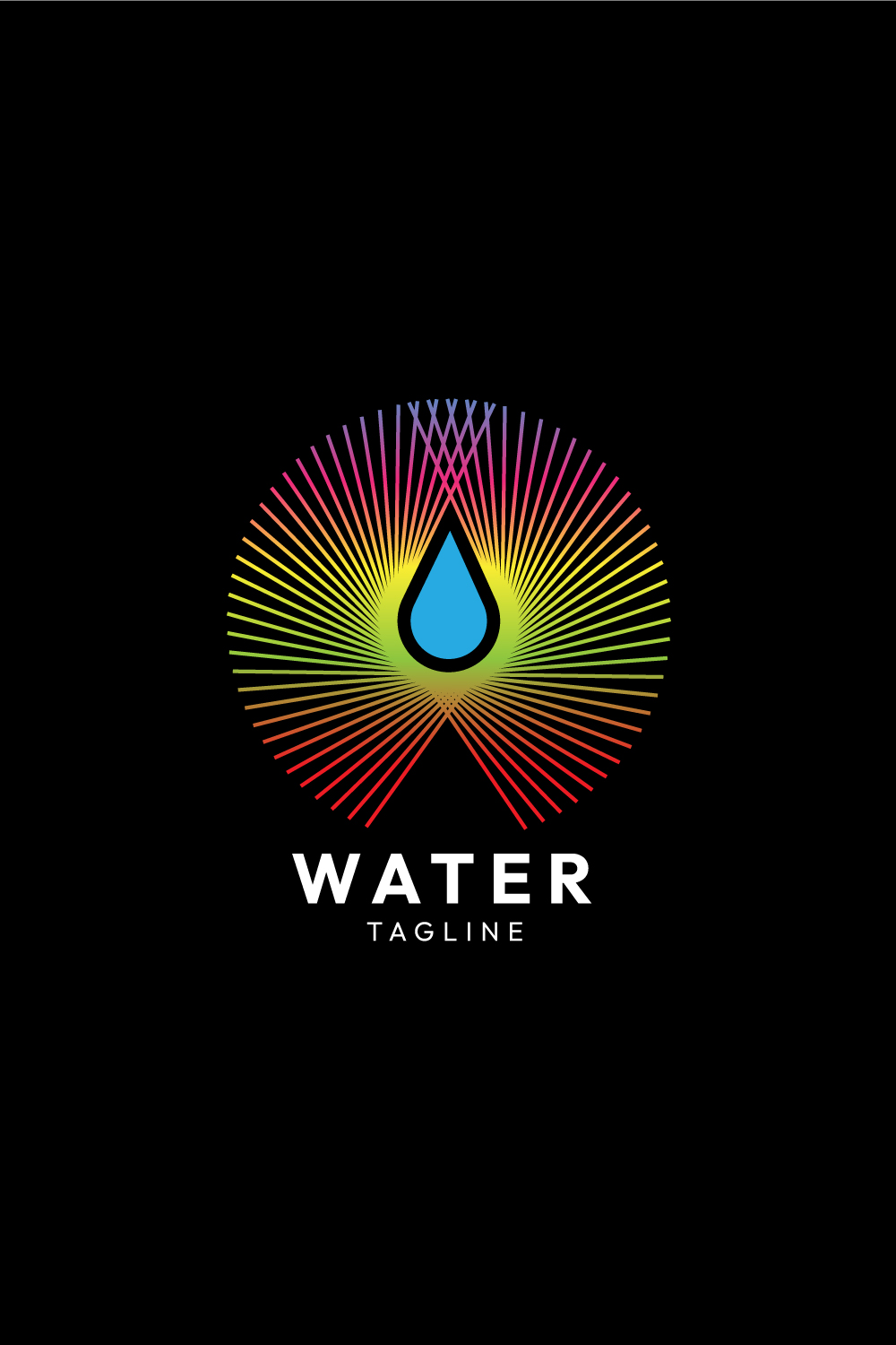Unique Water Line Art Logo Design - Perfect for Master Bundles pinterest preview image.