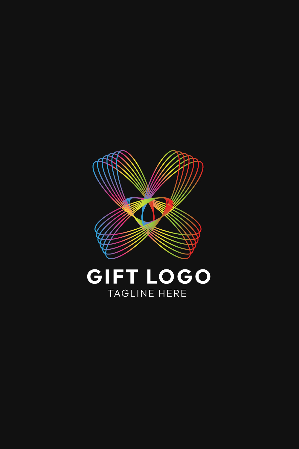 Unique Line Art Gift Logo Design: Elevate Your Brand with Timeless Elegance! pinterest preview image.