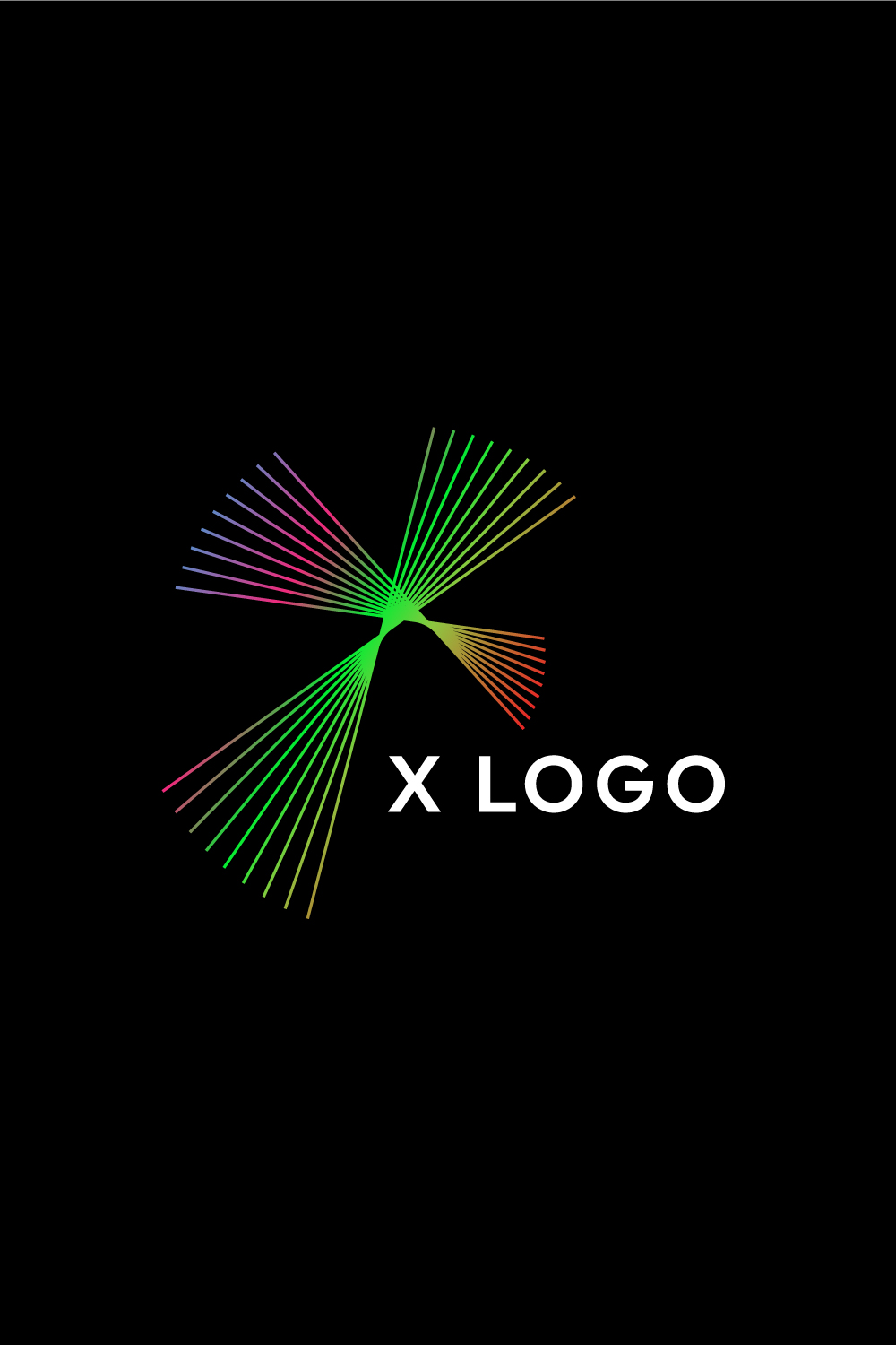 Minimalist Line Art Letter X Logo Design pinterest preview image.
