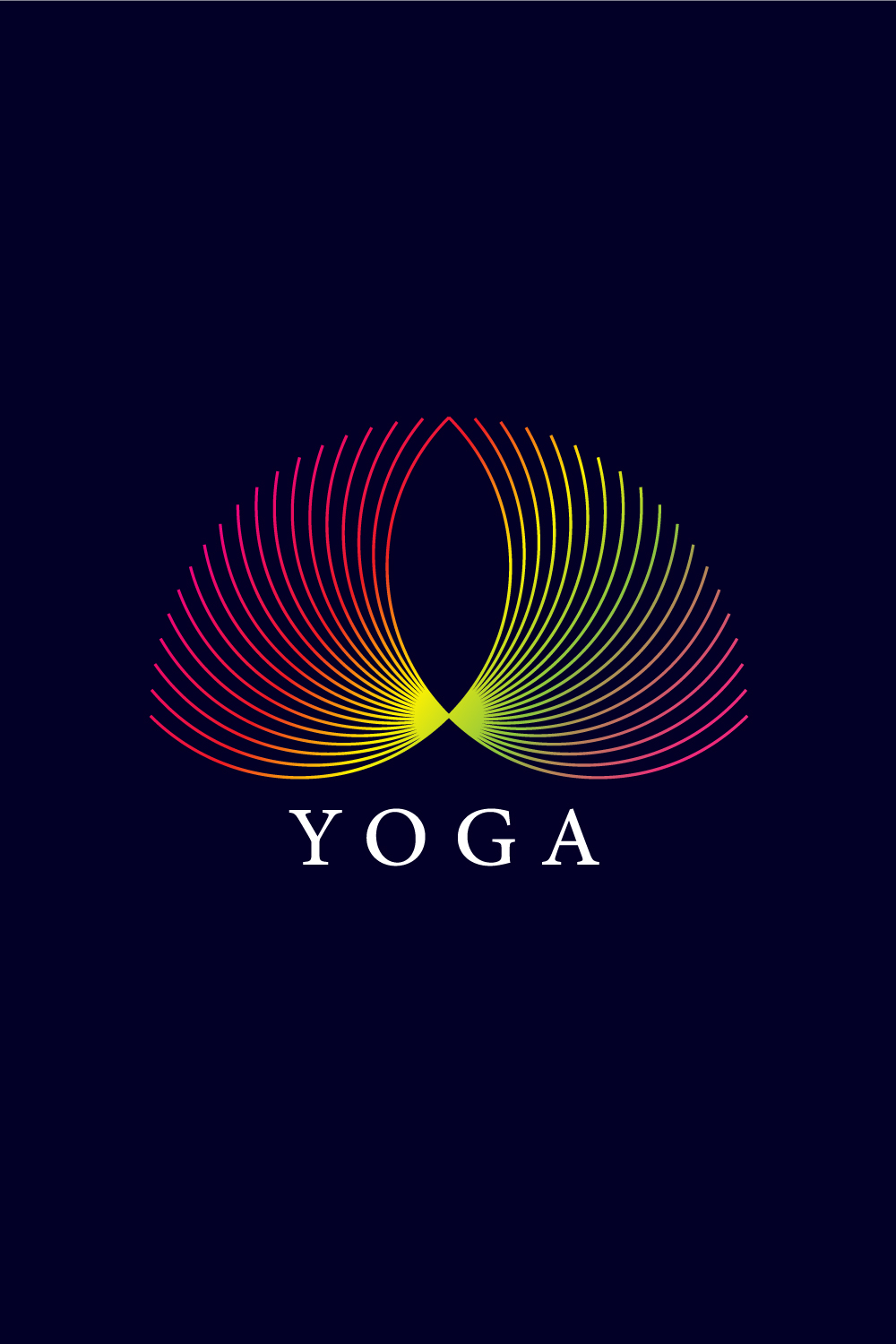 Yoga Line Art Logo Design pinterest preview image.