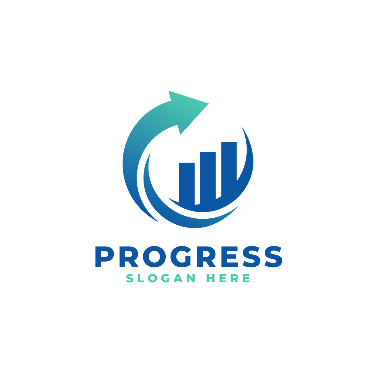 3d gradient progress logo 07 104