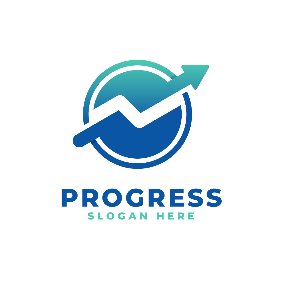 3d gradient progress logo 08 217