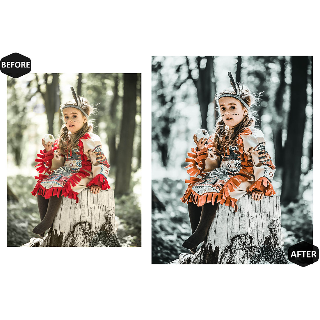 10 Color Focus On Halloween Lightroom Presets, Fall Preset, Selective Orange Desktop LR Filter DNG Lifestyle Theme For Blogger Instagram preview image.