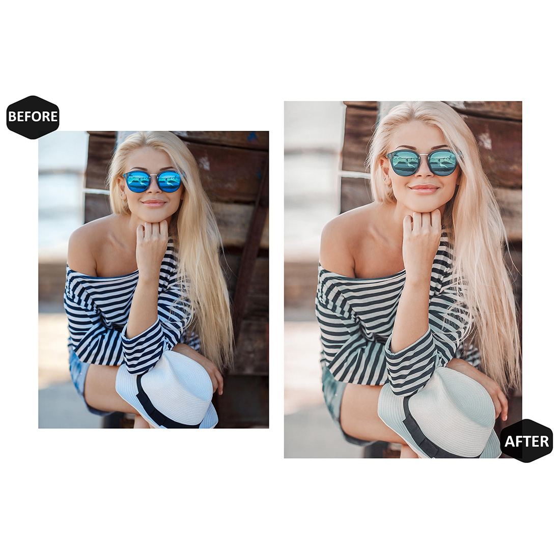 12 Summer Punch Lightroom Presets, Orange Skin Mobile Preset, Bright Desktop LR Filter Lifestyle Theme For Blogger Portrait Instagram preview image.