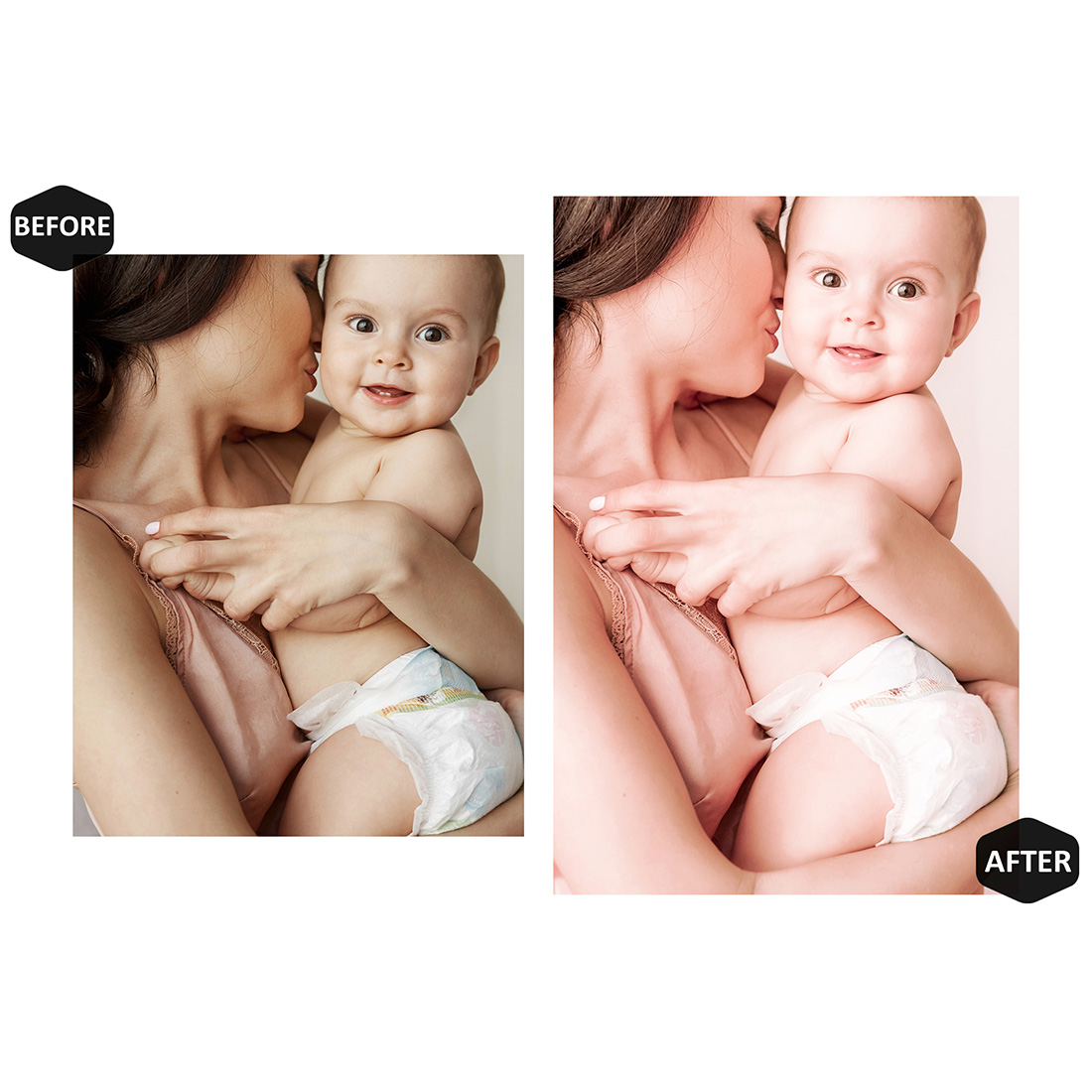 12 Maternal Feeling Lightroom Presets, Mother Mobile Preset, Baby Desktop LR Lifestyle DNG Instagram Cream Filter Theme Portrait Season Clean preview image.