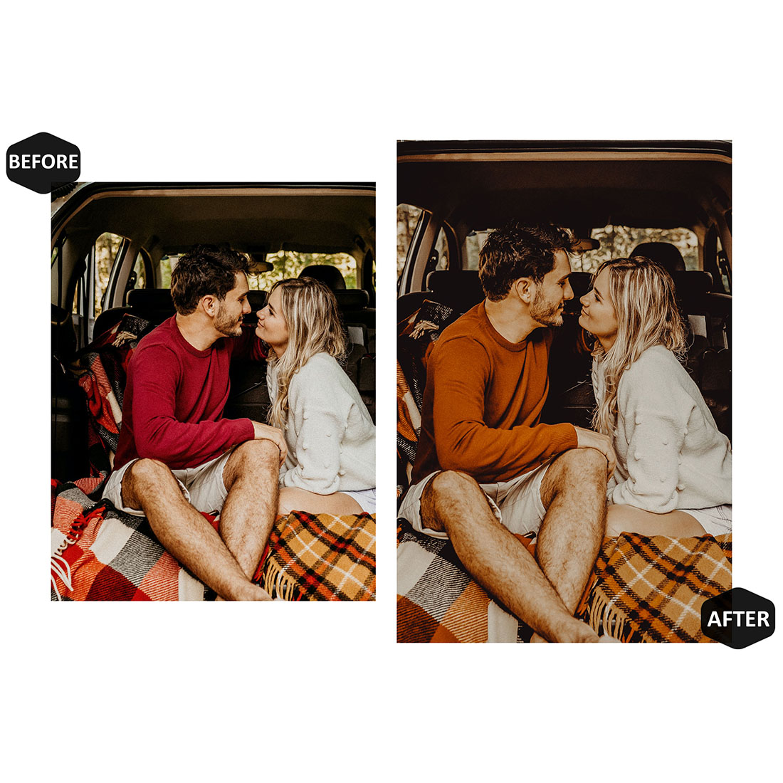 12 Spark of Romance Lightroom Presets, Couples Mobile Preset, Travel Fall Desktop LR Filter Lifestyle Theme For Blogger Portrait Instagram preview image.