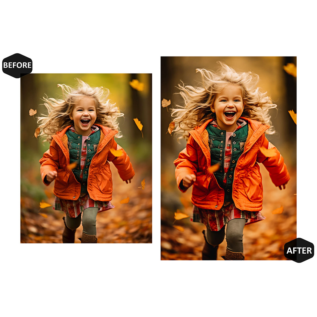 12 Autumn Here Lightroom Presets, Season Fall Mobile Preset, Moody Desktop LR Filter Lifestyle Theme For Blogger Portrait Instagram preview image.