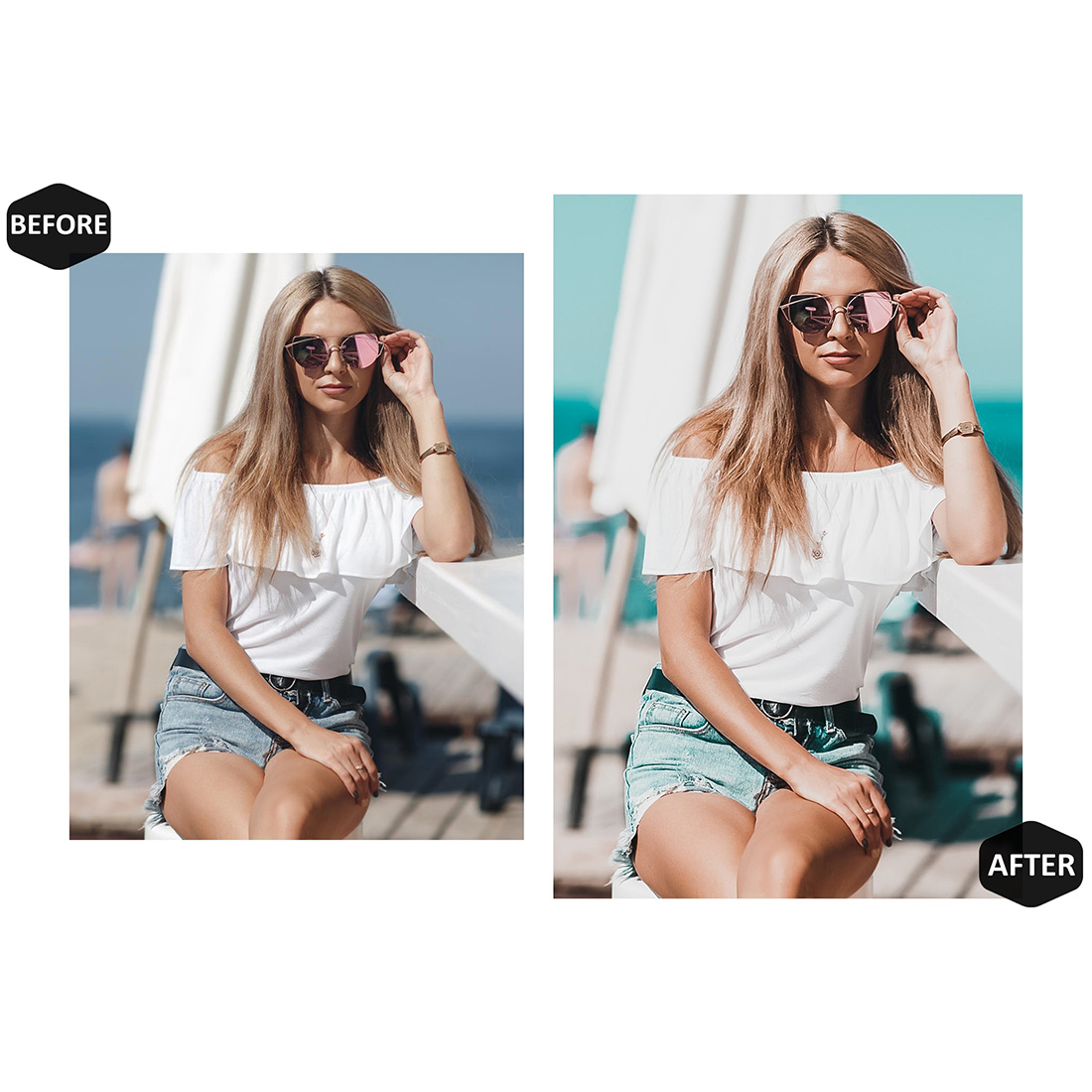 12 Coconut Style Lightroom Presets, Airy White Mobile Preset, Summer Bright Desktop LR Filter Lifestyle Theme For Blogger Portrait Instagram preview image.