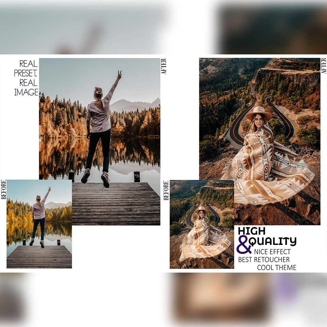 12 Off Gride Lightroom Presets, Moody Mobile Preset, Nature Desktop, Lifestyle Portrait Theme Instagram LR Filter DNG Travel Mood Outdoor preview image.