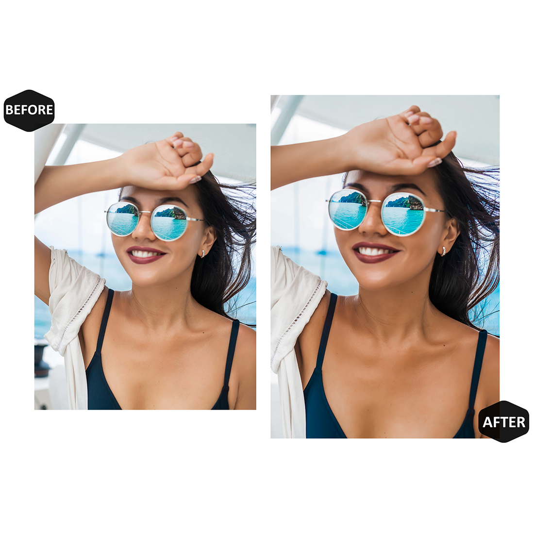 12 Sea Breeze Lightroom Presets, Bright Summer Mobile Preset, Beach Desktop LR Filter DNG Lifestyle Theme For Blogger Portrait Instagram preview image.