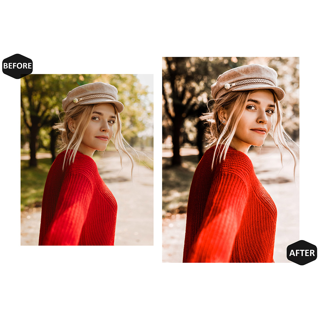 12 For Autumn Lightroom Presets, Girly Mobile Preset, Fall Desktop LR Lifestyle DNG Instagram Warm Filter Theme Portrait Season preview image.