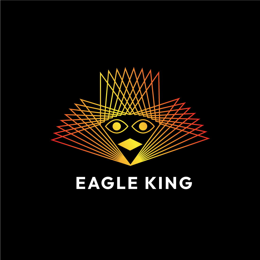 Regal Eagle King Line Art Logo Design - Majestic Emblem for Your Brand cover image.